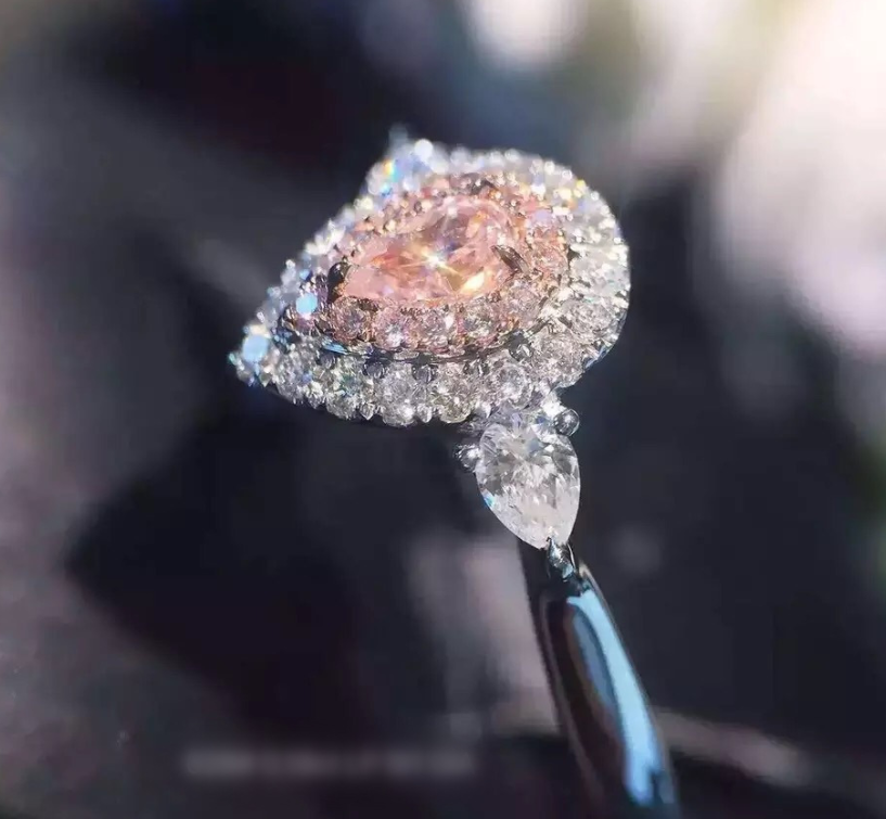 Gold drop-plated loose diamonds' ring, micro-inlaid diamonds ring(Size9-21)