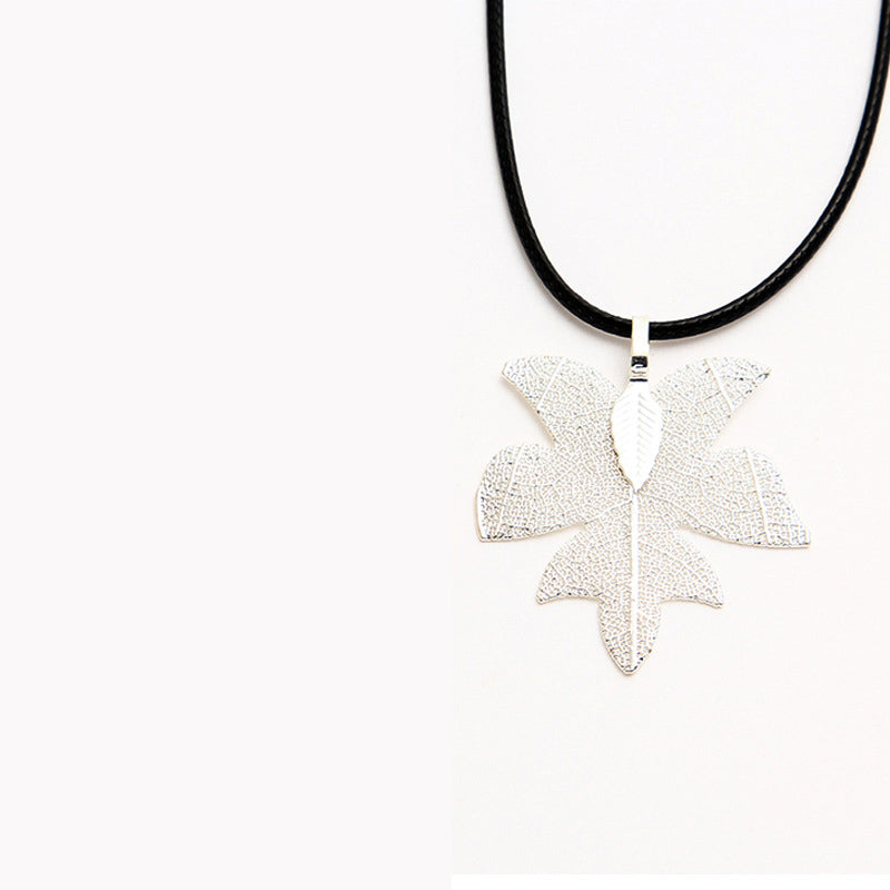 Fashion creative natural real leaf necklace