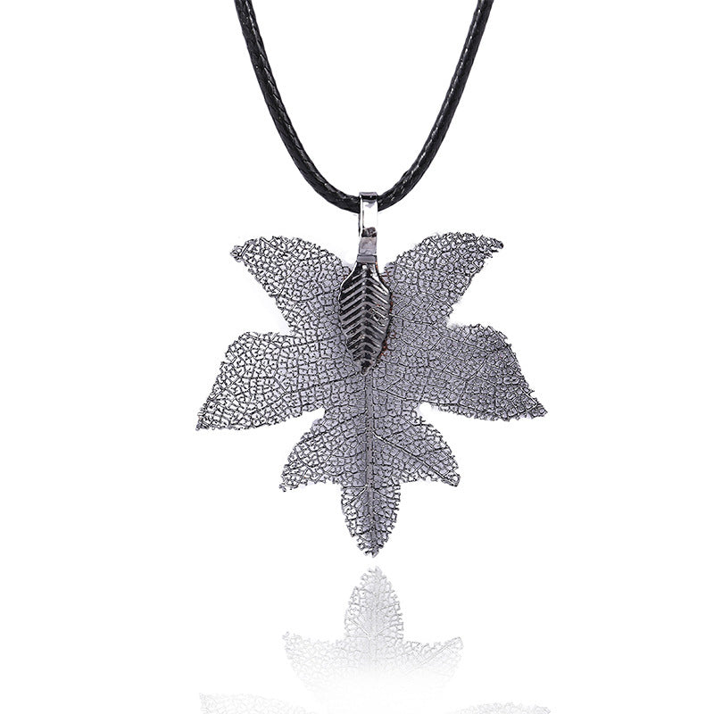 Fashion creative natural real leaf necklace