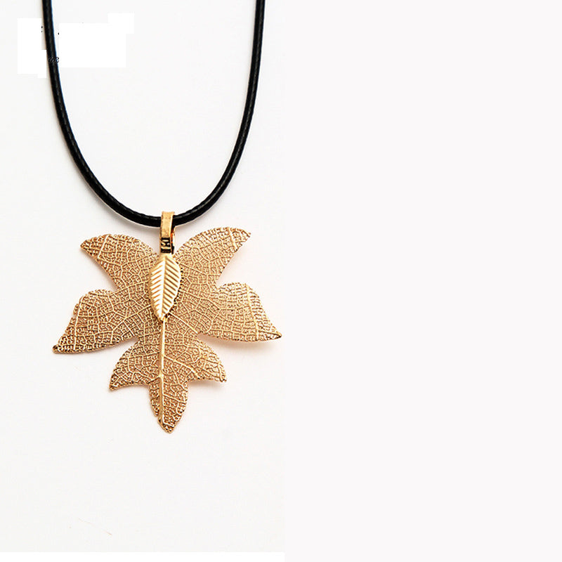 Fashion creative natural real leaf necklace