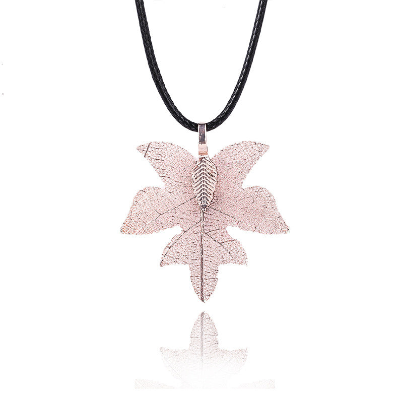 Fashion creative natural real leaf necklace
