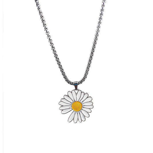 Small Daisy Necklace Metal Chain