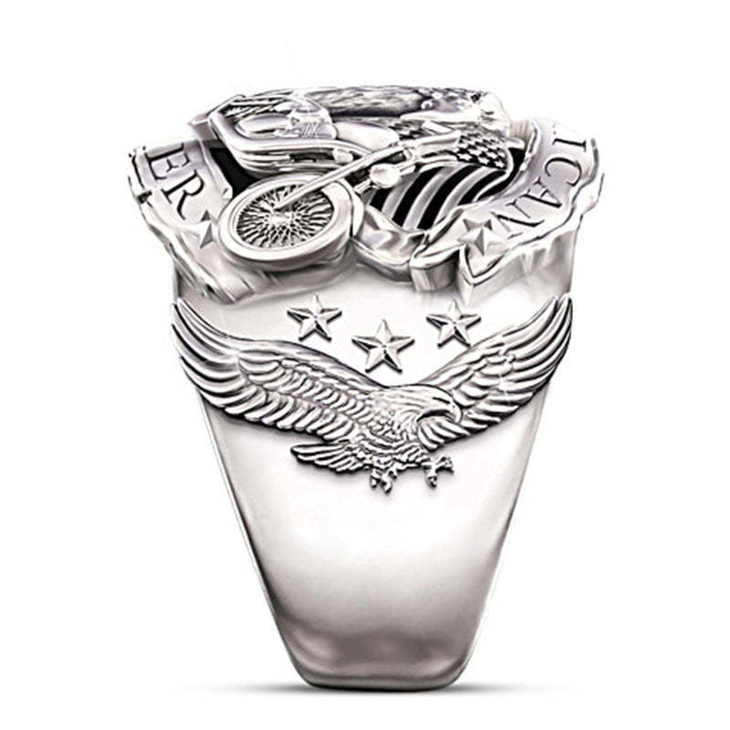 Unisex retro style eagle ring