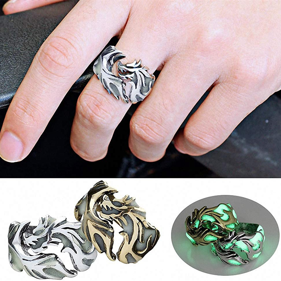 The Dark Luminous Dragon Ring Allergy Free Party Gifts